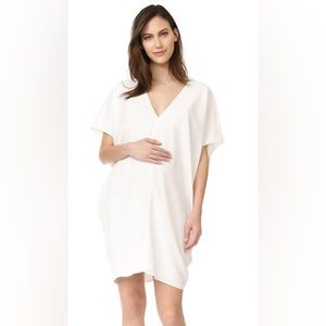 Hatch Slouch Maternity Dress in White